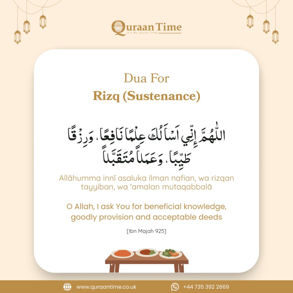 Dua for Rizq (Sustenances)